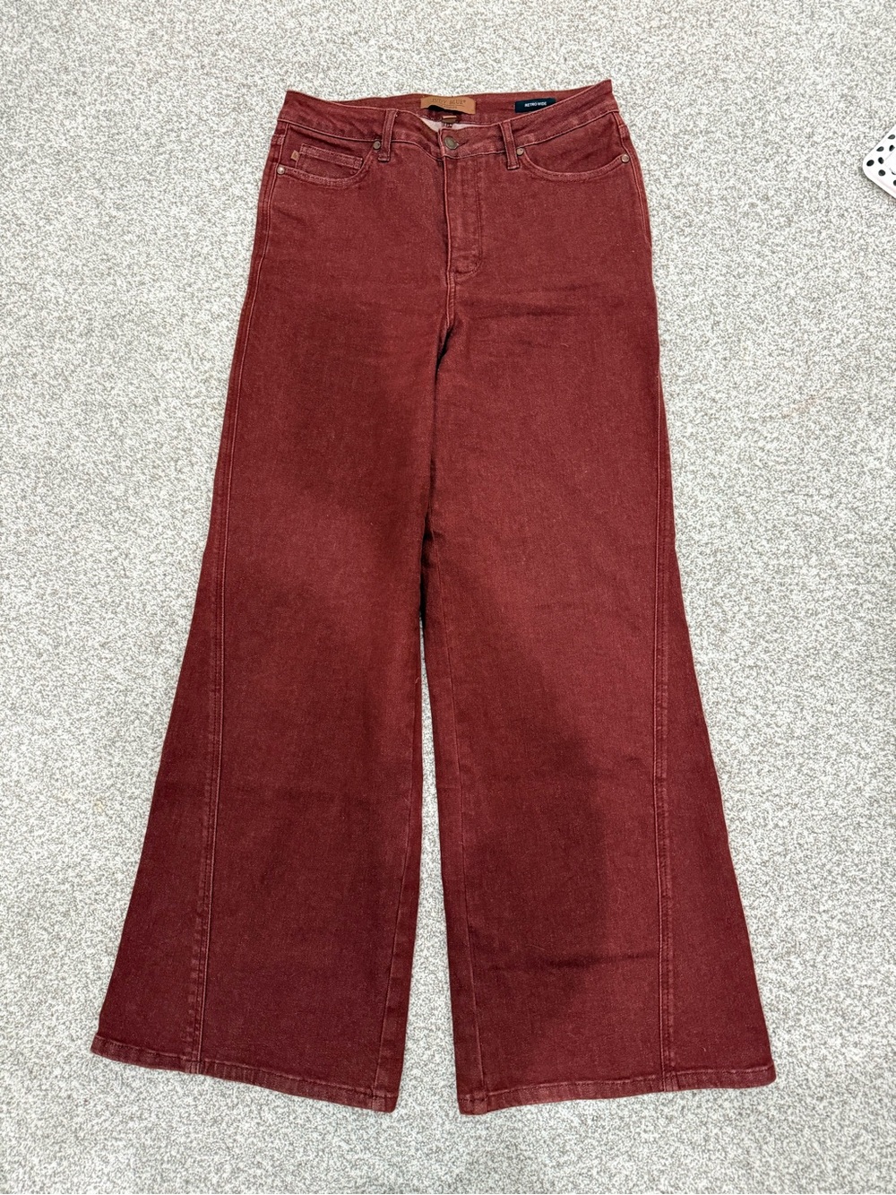 Judy Blue Wide-Leg Jeans in Deep Burgundy